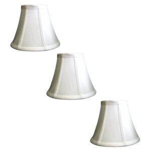 Silk 5-inch Bell Chandelier Lamp Shade 3 pc Bundle in White, NWT